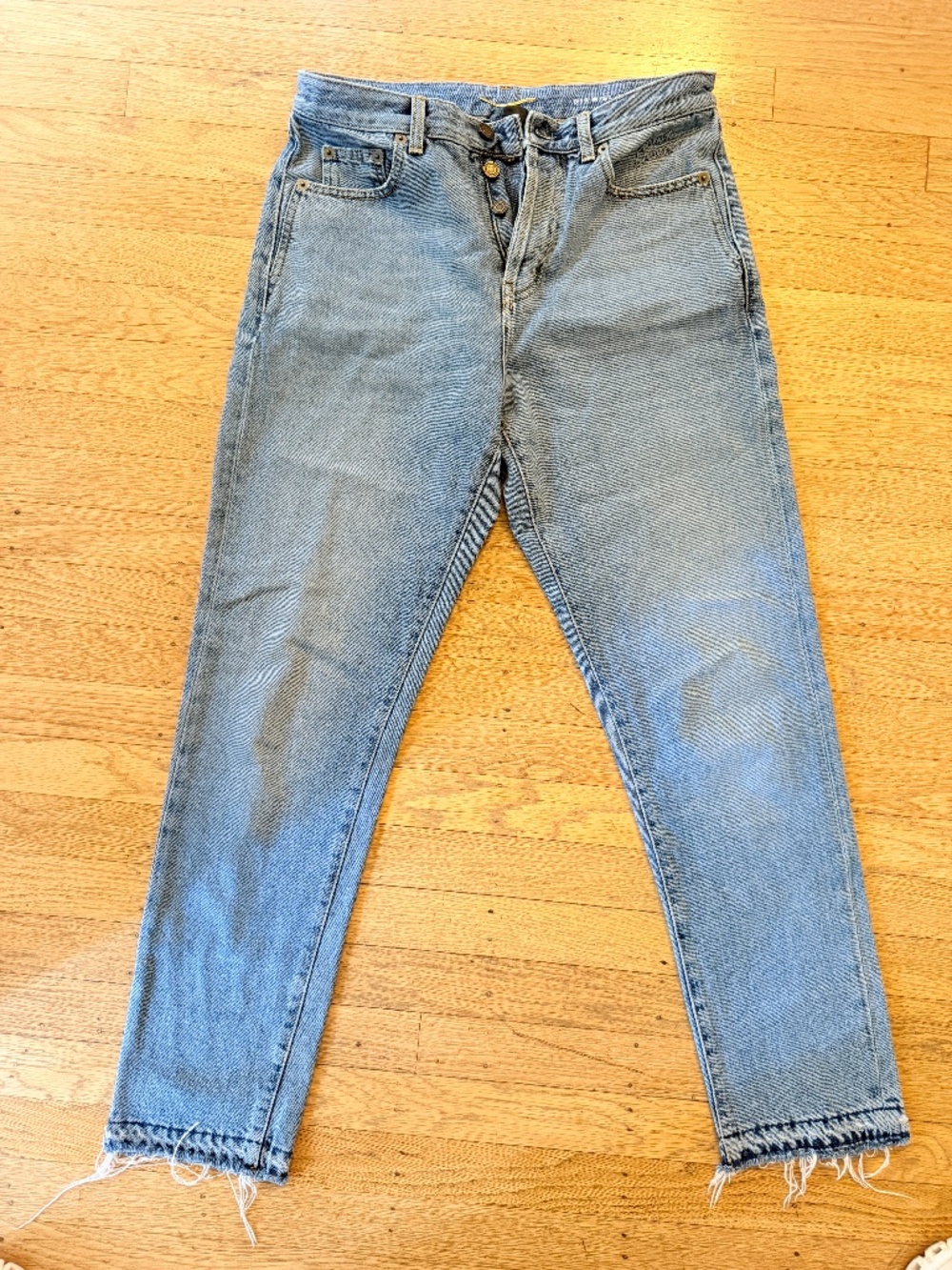 Saint Laurent Paris - Med Blue Straight Leg - Button Fly Jeans